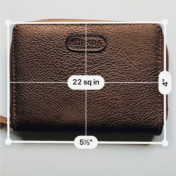 Strada Women's Bronze Zippered Wallet, Metallic Finish, Faux Leather - Picture 4 of 6